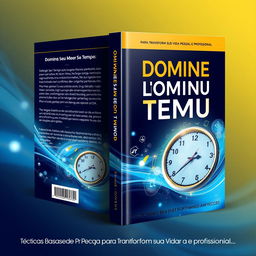 A captivating book cover design for a book titled "Domine Seu Tempo: Estratégias Comprovadas para Aumentar sua Produtividade e Alcançar o Sucesso" by author LSA