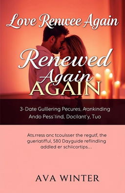 A romantic book cover for an Amazon ebook titled *Love Renewed Again: A 30-Day Guide to Rekindling Intimacy and Passion in Your Relationship*