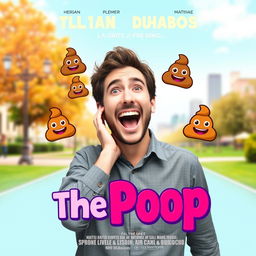 A quirky and humorous film poster featuring Tilian Duhaubois on the cover for a movie titled "The Poop