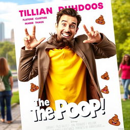 A quirky and humorous film poster featuring Tilian Duhaubois on the cover for a movie titled "The Poop