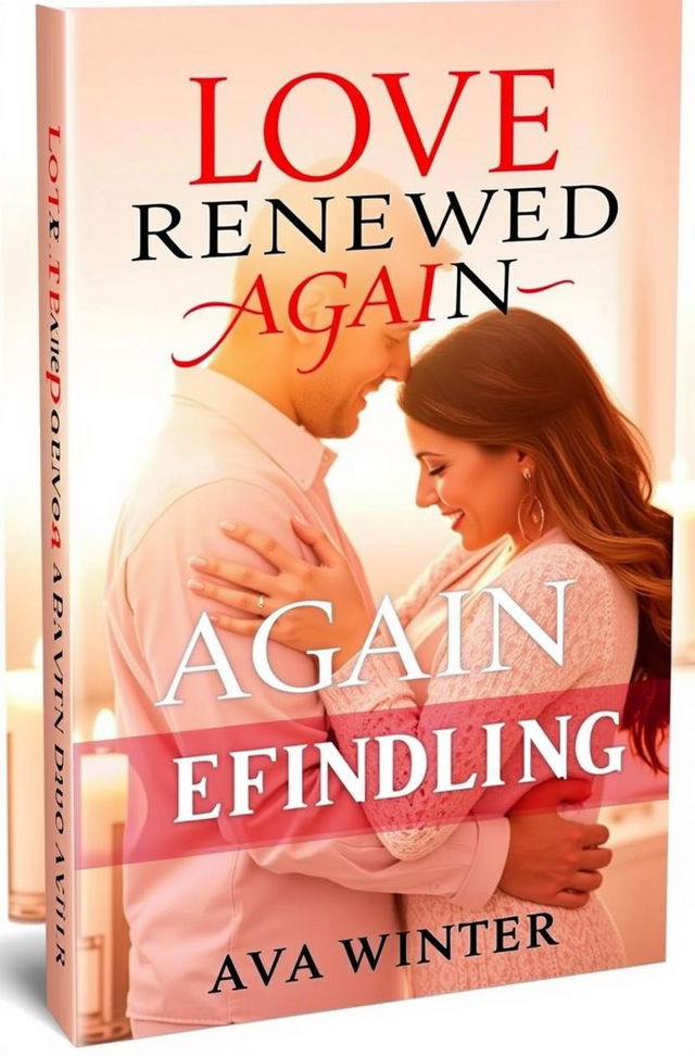 A romantic book cover for an Amazon ebook titled *Love Renewed Again: A 30-Day Guide to Rekindling Intimacy and Passion in Your Relationship*