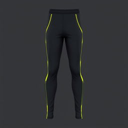 A long pants sportswear design, predominantly dark gray in color, featuring subtle variations of bright yellow accents