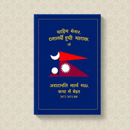 A book cover design for the Constitution of Nepal from the year 2072 BS, featuring the Nepalese national flag