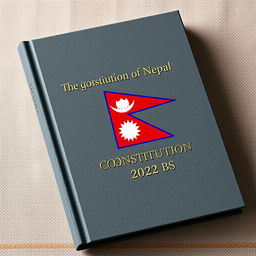 A book cover design for the Constitution of Nepal from the year 2072 BS, featuring the Nepalese national flag