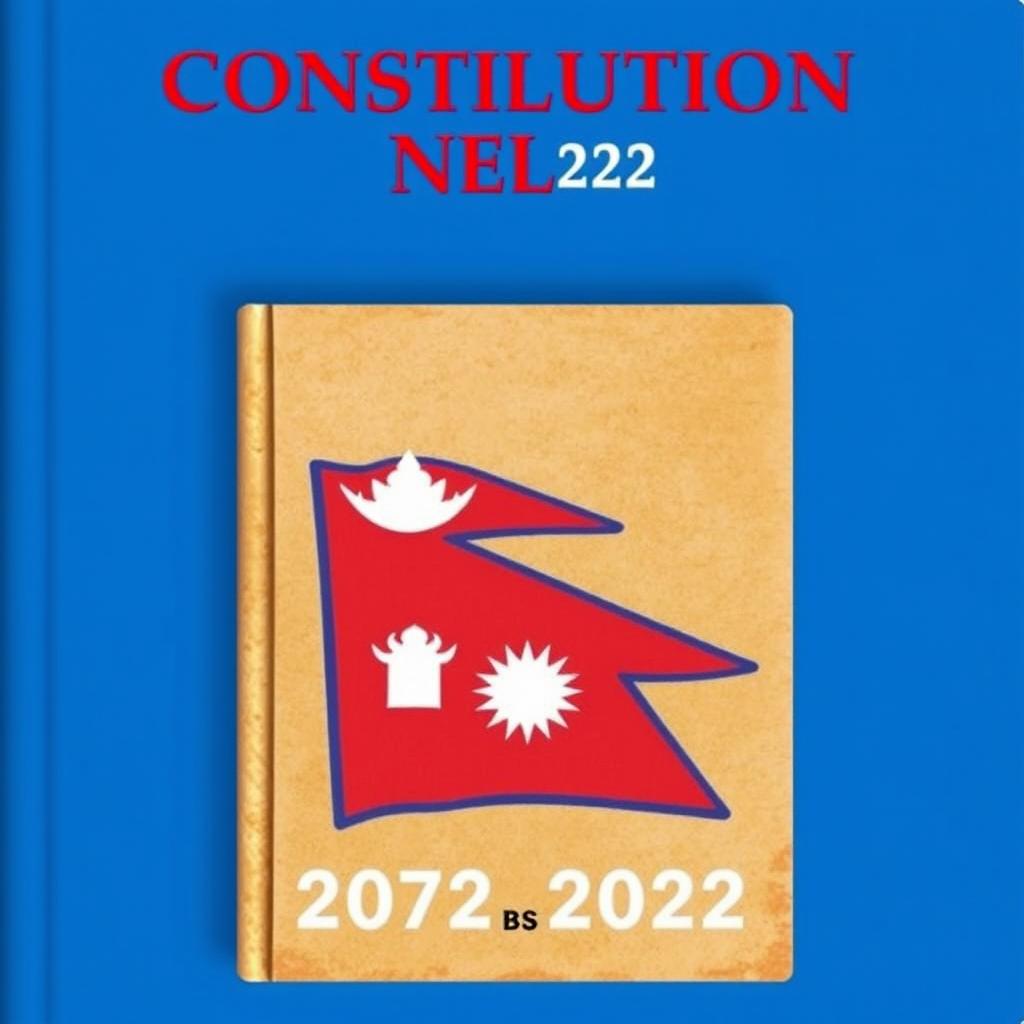 Constitution of Nepal-2072 BS book cover with Nepal Flag