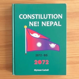 Constitution of Nepal-2072 BS book cover with Nepal Flag