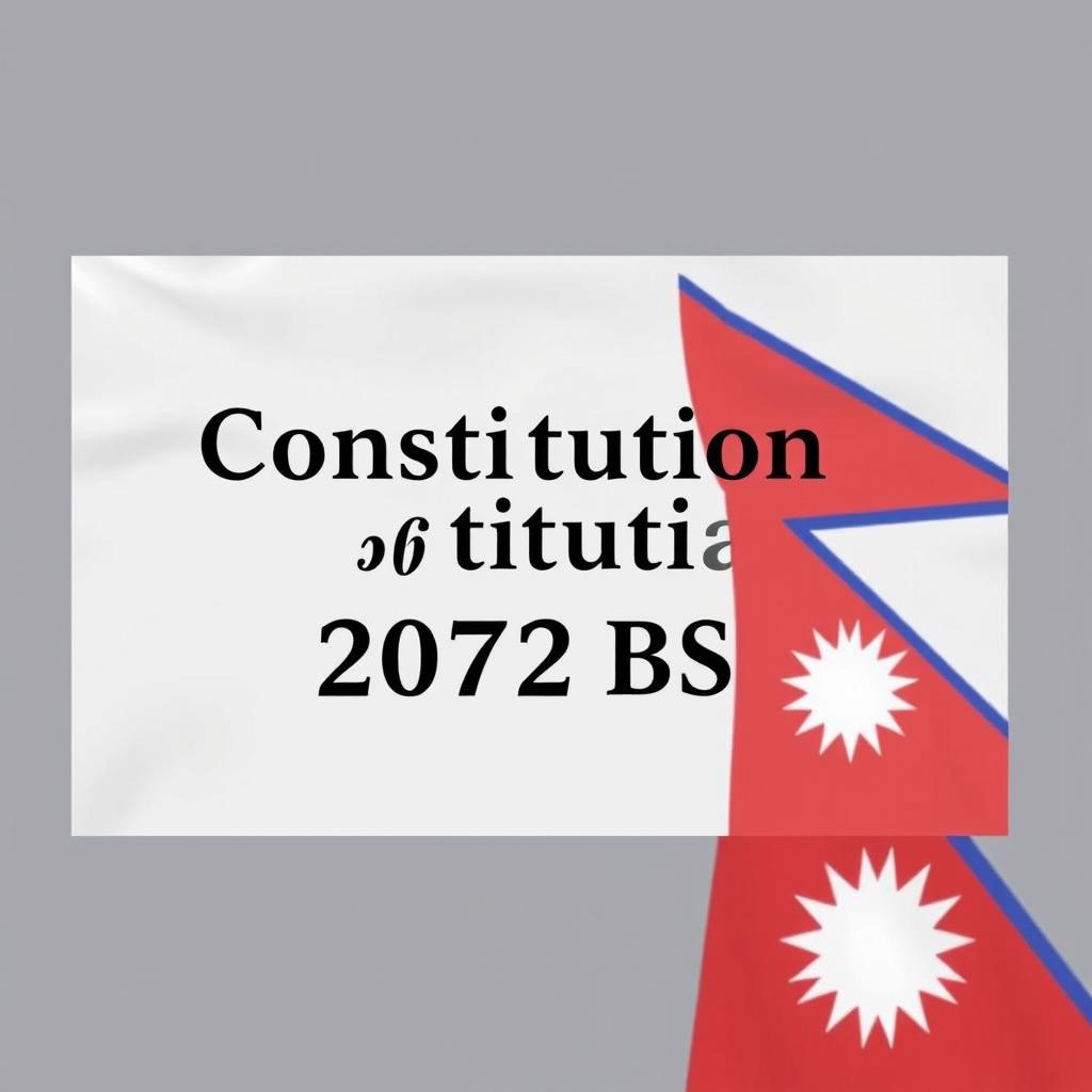 "Constitution of Nepal-2072 BS" depicted alongside the Nepal Flag