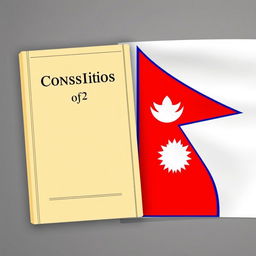 "Constitution of Nepal-2072 BS" depicted alongside the Nepal Flag