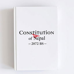 A minimalist book cover design featuring only the words 'Constitution of Nepal-2072 BS' prominently displayed