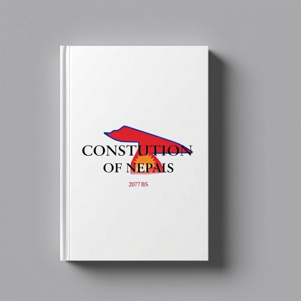 A minimalist book cover design featuring only the words 'Constitution of Nepal-2072 BS' prominently displayed