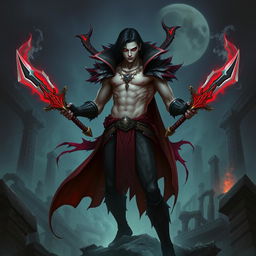 Alistar Bloodthirst, a 132-year-old vampire male from Ixalan, standing at 165 cm and weighing 72 kg