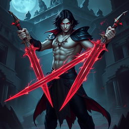 Alistar Bloodthirst, a 132-year-old vampire and bloodhunter from Ixalan, standing at 165 cm and weighing 72 kg