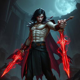 Alistar Bloodthirst, a 132-year-old vampire and bloodhunter from Ixalan, standing at 165 cm and weighing 72 kg