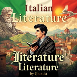 An artistic film poster inspired by Italian literature, titled "Italian Literature by Giorgia