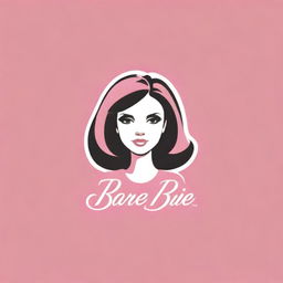 A stylish Barbie logo featuring distinctive, elegant cursive font , complemented by the iconic Barbie silhouette colored in classic pink and childhood simplicity.