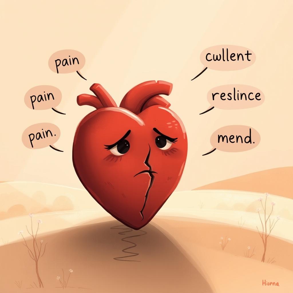 A poignant and emotional illustration depicting 'if a hurt heart could speak'