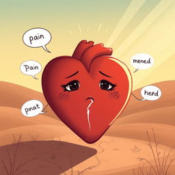 A poignant and emotional illustration depicting 'if a hurt heart could speak'