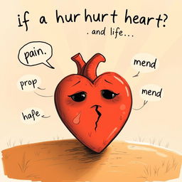 A poignant and emotional illustration depicting 'if a hurt heart could speak'