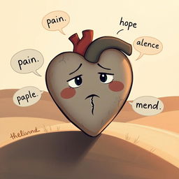 A poignant and emotional illustration depicting 'if a hurt heart could speak'