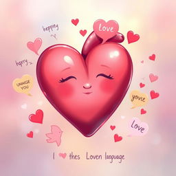 A beautiful illustration of a heart conveying the concept of speaking the love language