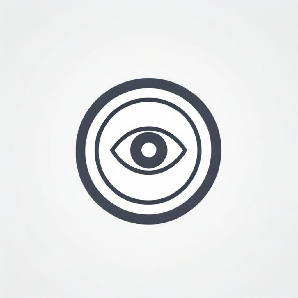 Design an icon that signifies 'visibility'. The icon should incorporate visuals such as an open eye or a magnifying glass focusing on a target, presenting the concept of easy observation and clear sight.