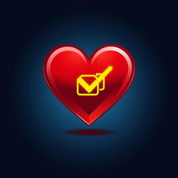 A creative and humorous illustration of a heart shape with a glowing check engine light symbol superimposed on it