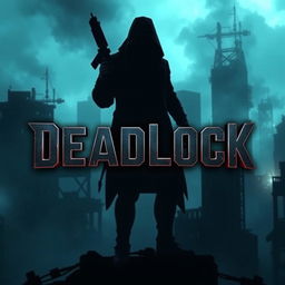 An intriguing YouTube thumbnail for a game titled "Deadlock", featuring a dark, atmospheric background that hints at a post-apocalyptic world