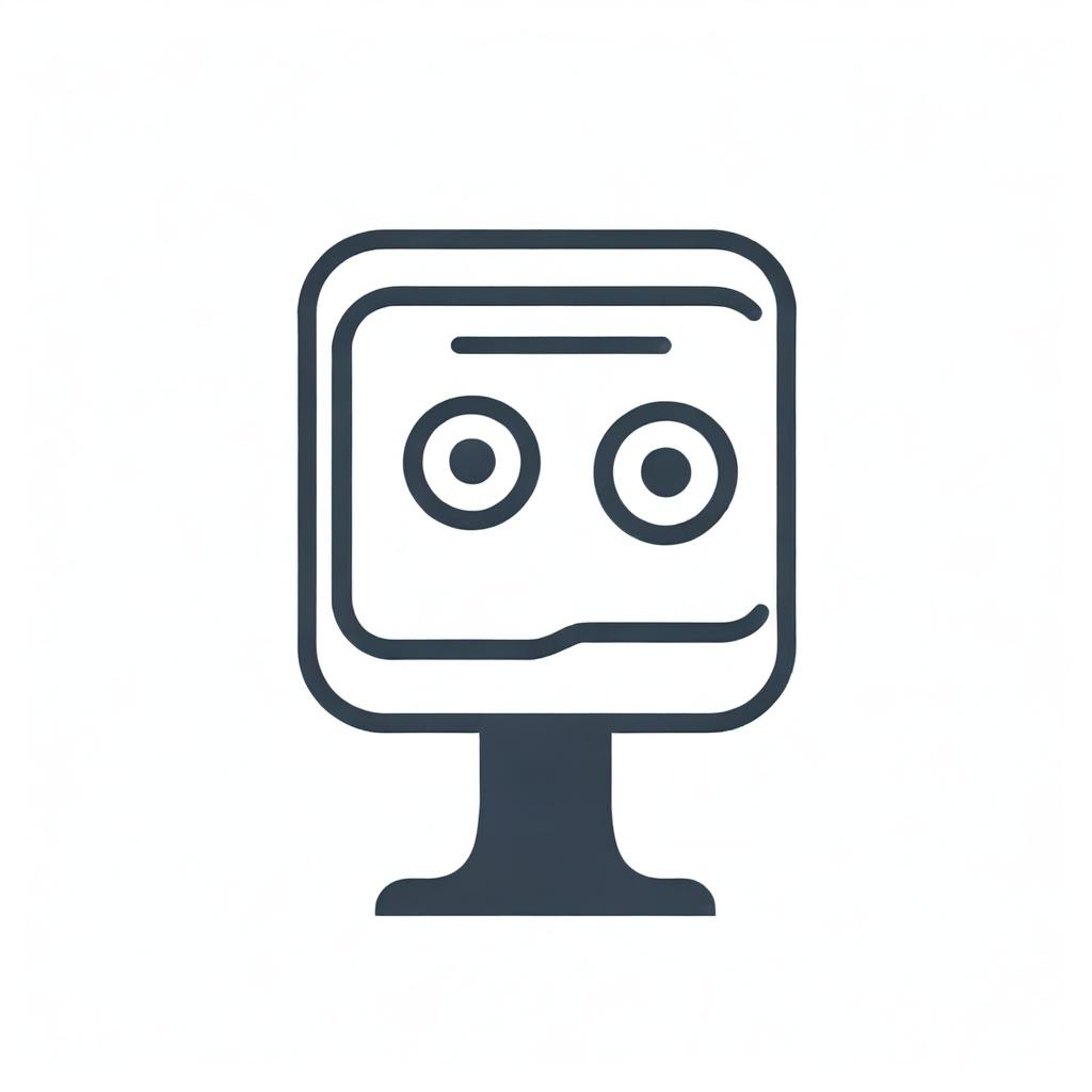 Create an icon illustrating the concept of 'visibility in a computer'. Include elements like a computer monitor with a brightly glowing pixel or an open eye overlaid on a screen, symbolizing clear visibility in digital settings.