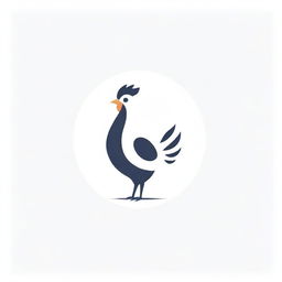 A sleek and modern logo featuring an abstract geometric design of a chicken, using sharp lines and angles, in a monochromatic color scheme.