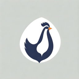 A sleek and modern logo featuring an abstract geometric design of a chicken, using sharp lines and angles, in a monochromatic color scheme.