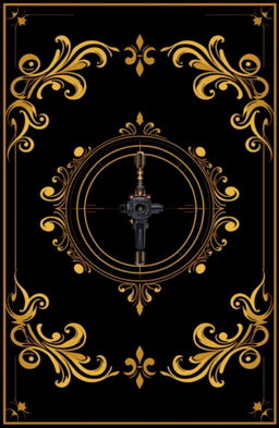 A beautiful and striking cover design featuring a black background with elegant golden patterns on the sides