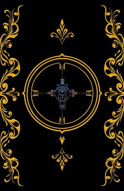 A beautiful and striking cover design featuring a black background with elegant golden patterns on the sides