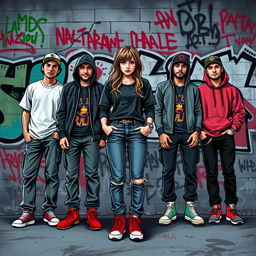 A band of five street artists, led by an enigmatic girl with vibrant red shoelaces