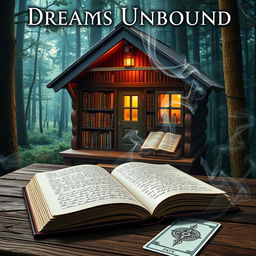 A visually stunning book cover for a fantasy novel titled "Dreams Unbound"