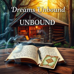 A visually stunning book cover for a fantasy novel titled "Dreams Unbound"