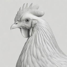 A visually captivating image of a chicken skillfully created using only lines. Focussing on exuding the essence of the chicken's form and feathers through minimal yet impactful linear art.