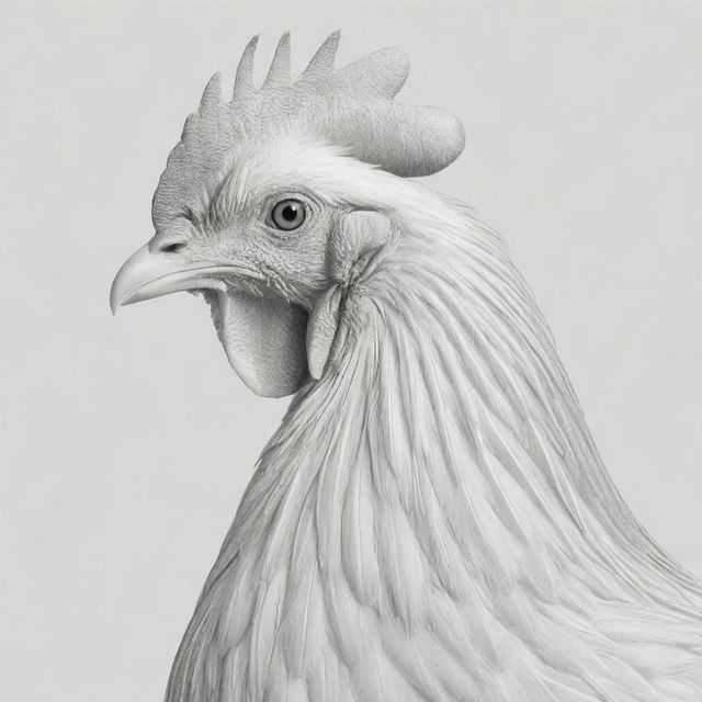 A visually captivating image of a chicken skillfully created using only lines. Focussing on exuding the essence of the chicken's form and feathers through minimal yet impactful linear art.