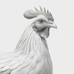 A visually captivating image of a chicken skillfully created using only lines. Focussing on exuding the essence of the chicken's form and feathers through minimal yet impactful linear art.