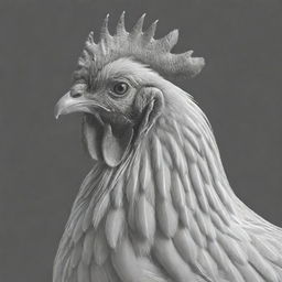 A visually captivating image of a chicken skillfully created using only lines. Focussing on exuding the essence of the chicken's form and feathers through minimal yet impactful linear art.