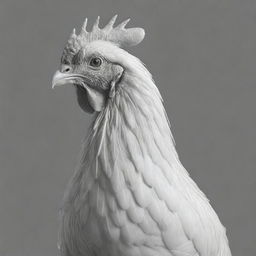 A visually captivating image of a chicken skillfully created using only lines. Focussing on exuding the essence of the chicken's form and feathers through minimal yet impactful linear art.