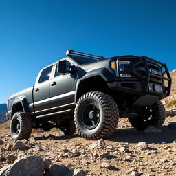 A powerful armored pickup truck with reinforced armor, showcasing a rugged exterior and an aggressive stance