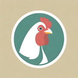 A refined and appealing logo featuring a close-up of a chicken's face with attentive, expressive eyes and a pronounced beak, emanating organic farms' wholesome essence.