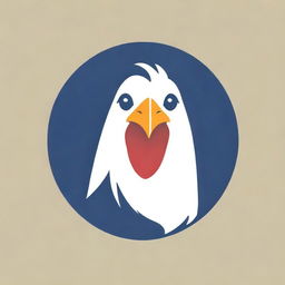 A refined and appealing logo featuring a close-up of a chicken's face with attentive, expressive eyes and a pronounced beak, emanating organic farms' wholesome essence.