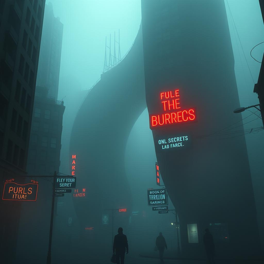 A mysterious, fog-filled city with endless, silent streets