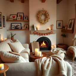 A cozy and heartwarming scene featuring a home that symbolizes love and comfort, with a welcoming living room setting