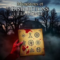 Book cover design for 'Mystères et Disparitions à la Monge