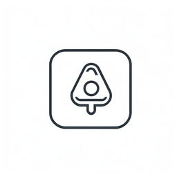 Design an icon representing the idea of 'simplicity in a computer'. The icon should combine elements like a minimalist computer graphic with a simple symbol or single line design, reflecting ease and clarity in digital interface.