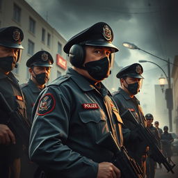 An intense and dramatic depiction of law enforcement officers in Kyrgyzstan, illustrating their complex relationships with family, colleagues, and superiors