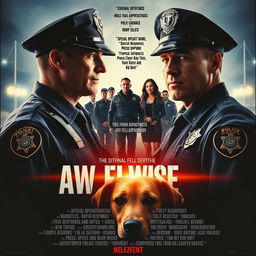 A movie poster showcasing the lives of law enforcement officers, highlighting their relationships with family, colleagues, and superiors, and their daily duties