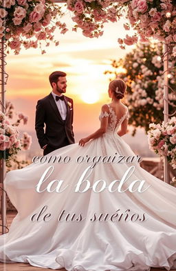 A captivating book cover design for "Como organizar la boda de tus sueños"